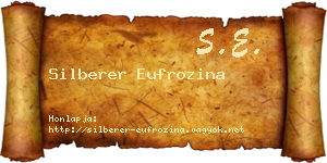 Silberer Eufrozina névjegykártya